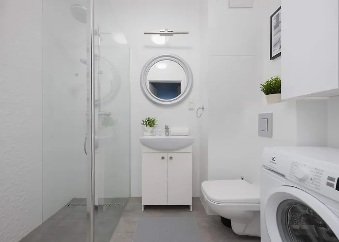 Blue In With Desk For Remote Work And Parking By Renters Apartment Warsaw