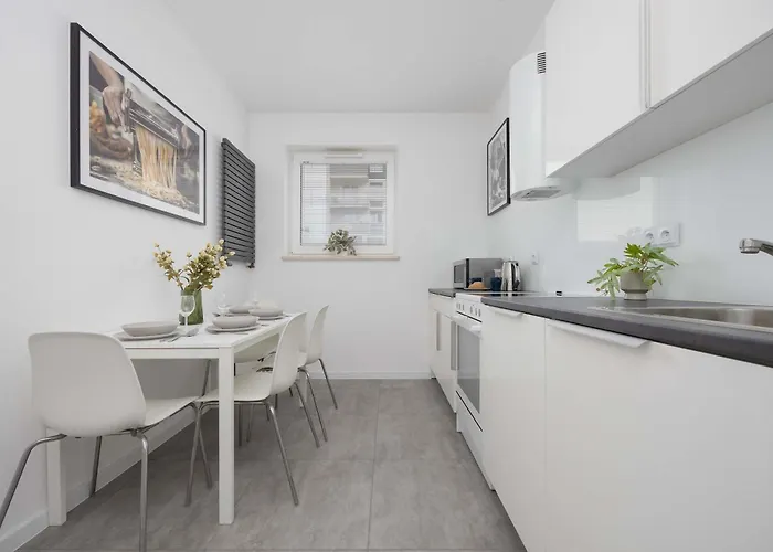 Blue In With Desk For Remote Work And Parking By Renters Apartment Warsaw